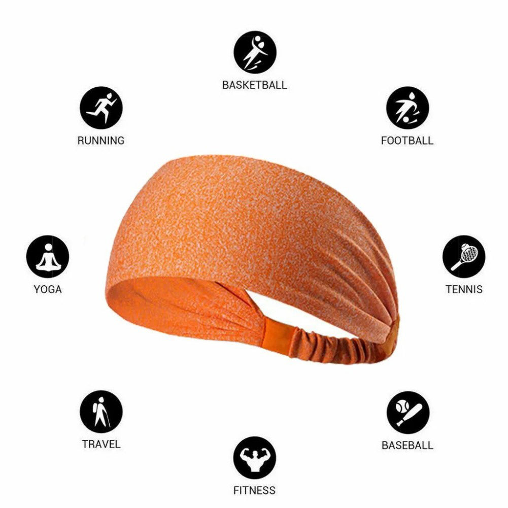 5-Pack Sports Fitness Headband & Sweatband - Unisex, Breathable, Anti-Slip