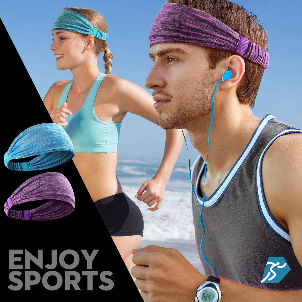 5-Pack Sports Fitness Headband & Sweatband - Unisex, Breathable, Anti-Slip